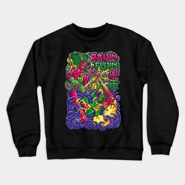 Raijin & Fujin Crewneck Sweatshirt by danielcolumna_art